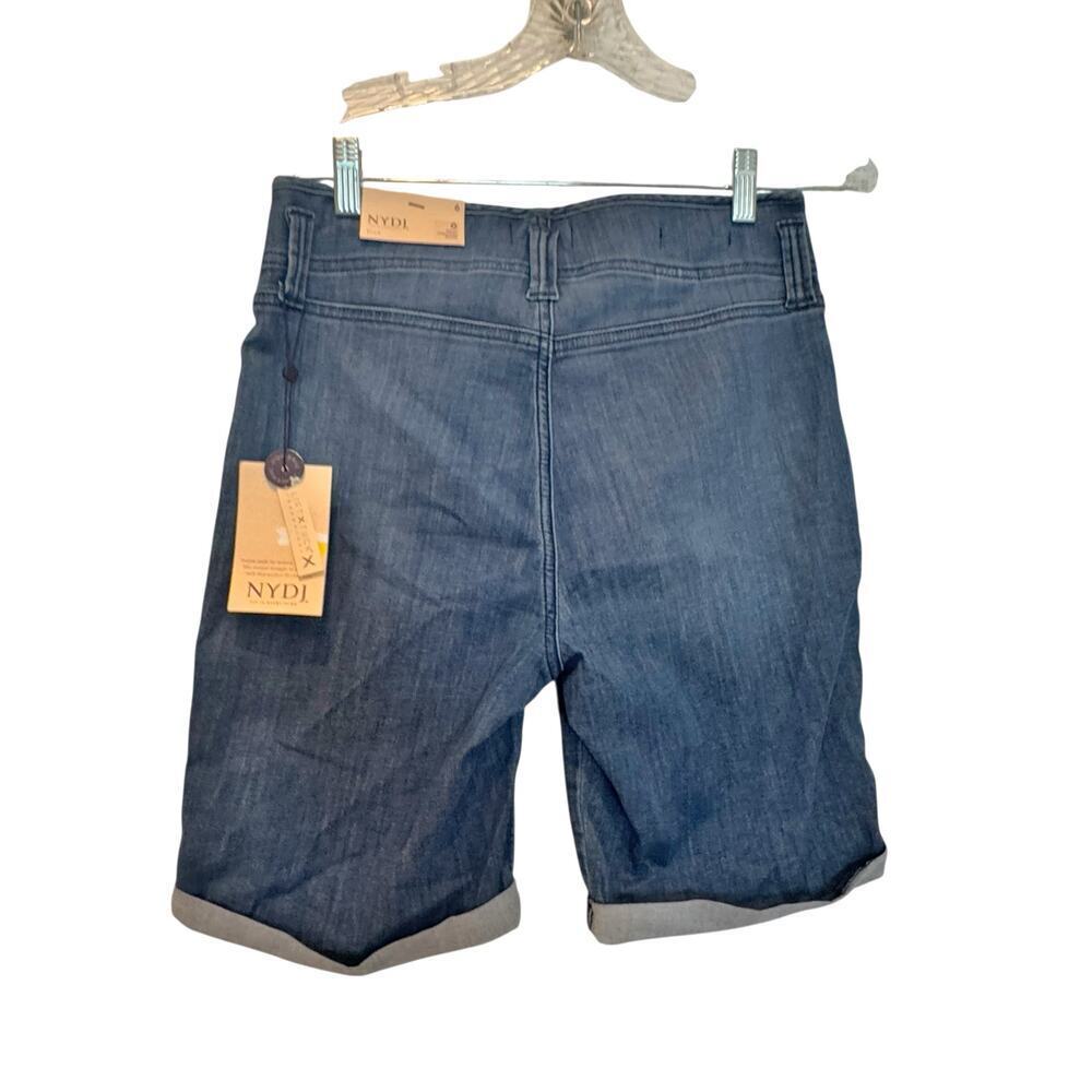 NYDJ Women's High-Rise Ella Denim Cut-Off Shorts Lavish Blue Size 6 NWT - Picture 5 of 13